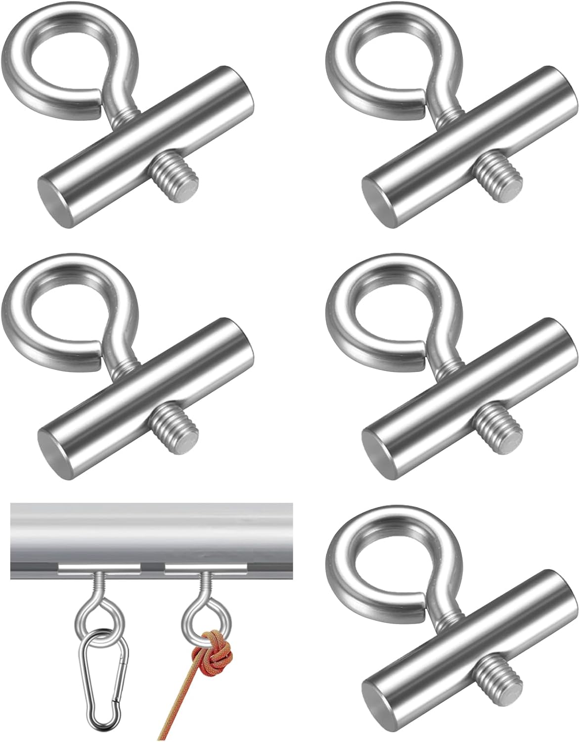 5 Paquetes Gancho Topes para Riel Toldo, Ganchos de Topes de Ribete 8-10 mm, Tope de Refuerzo Ganchos de acero inox para Rieles de Toldo RV Gancho para Campaña Casas Móviles Autocaravanas Accesorios