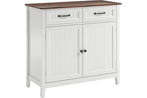 ‎BEALIFE Bealife Küchen-Sideboard, Buffet-Schrank mit 2 Schubladen und 2 Türen, Küchenschrank mit Arbeitsplatte für Wohnzimmer, Esszimmer und Küche