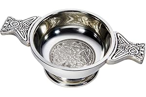 Wentworth Pewter - Small Celtic Circle Pewter Quaich Whisky Tasting Bowl Loving Cup Burns Night