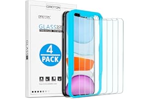 OMOTON [4 sztuki] ochraniacz ekranu do iPhone'a 12 / iPhone 12 Pro/iPhone 11/iPhone XR, Szkło hartowane, Łatwa w instalacji, Twardość 9H, Odporność na zarysowania, Bez pęcherzyków powietrza