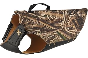 Browning Realtree MAX-5 MAX-5 - Chaleco de Neopreno para Perro, Cobertura Completa con Placa Flexible en el Pecho, 5 mm, S, Realtree MAX-5 (5 mm), S
