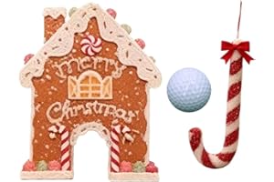 GENERIC Gingerbread Golf Game Set, Christmas Mini-Golf Course, Portable Golf Toy with Candy Cane Club & Balls, Funny Christmas Party Game for Kids & Adults