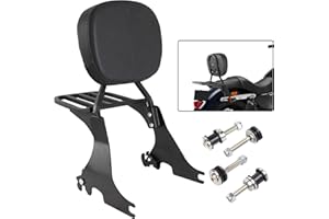 AUFER Motorcycle Passenger Low Backrest Sissy Bar with Back Rest Pad Luggage Rack and Docking Hardware Kits Compatible with for Sportster 883 XL883 1200 XL1200 2004-2024