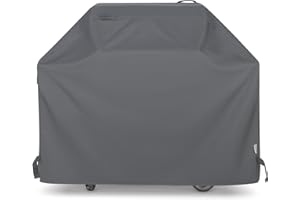 Unicook BBQ Cover, Heavy Duty Waterproof Outdoor Barbecue Gas Grill Cover, Resistant Oxford Fabric, Compatible for Weber Char-Broil Outback Barbecues and More, 152 x 58 x 107 cm/60 inch Length, Grey