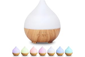 Flintronic Ultradźwiękowy dyfuzor zapachowy, 100 ml, nawilżacz powietrza, aromaterapia, dyfuzor olejków eterycznych, dyfuzor olejków zapachowych z 7 kolorowymi diodami LED i funkcją automatycznego