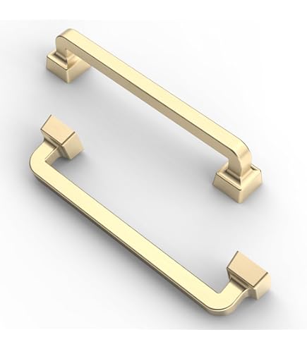 FURNIWARE 10 stuks meubelgrepen, 128 mm boorgatafstand meubelgrepen, kastgrepen, keukenkastgreep, gebruikt voor deurgreep van badkamerdeur, kledingkast, goud zwart