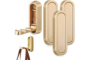 YIPUVR 4 ganchos plegables de pared para colgar, ganchos plegables de aleación de zinc, ganchos de pared plegables dorados de alta resistencia para baño, cocina, ganchos abatibles para colgar en la pared