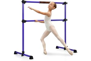 ‎DREAMADE DREAMADE Ballettstange freistehend aus Eisen, Stretch Barre, Doppelte Stange höhenverstellbar, Ballett Barre, für Kinder & Erwachsene, für Professionelle Tanz- und Bewegungstraining
