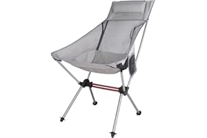 Tentock Sedia da campeggio, pieghevole, leggera, portatile, pieghevole, ultraleggera, da spiaggia, compatta, fino a 150 kg, con cuscino per escursioni, pesca, campeggio