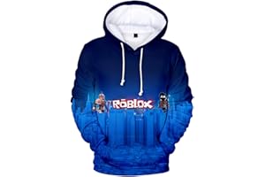 MINIDORA Roblox 3D Sweat à Capuche Polaire pour Garçon Pull Manches Longues Veste
