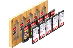 AODUKE 5 Slots Magnetic Closure Nintendo Switch Game Card Case, Can Store Switch/SD/Micro SD TF Card Bamboo Transparent Display box-AJCX05SD-Z