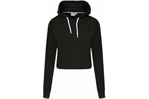 Indigo Soul New Kids Girls Crop Top Hoodie Plain Pullover Sweatshirts Hooded Jumpers