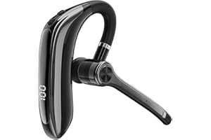 XMENHA Bluetooth Headset with Microphone Hands Free Earpiece Wireless Headset with Mic Bluetooth Phone Earpiece Single Ear Headphones Ear Piece Work Headphones ENC Wireless Earbuds Hook Earphones for Driving