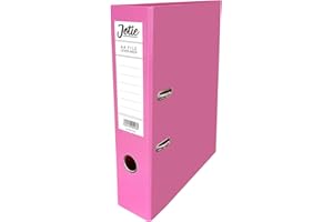 JOTIE 1 x Pink A4 Lever Arch File for Paperwork A4 Folders with 70mm Spine, Thumb Ring & Elegant Anti-Spill Cover | Large Ring Binders | File Storage & Office Supplies Assorted Colours