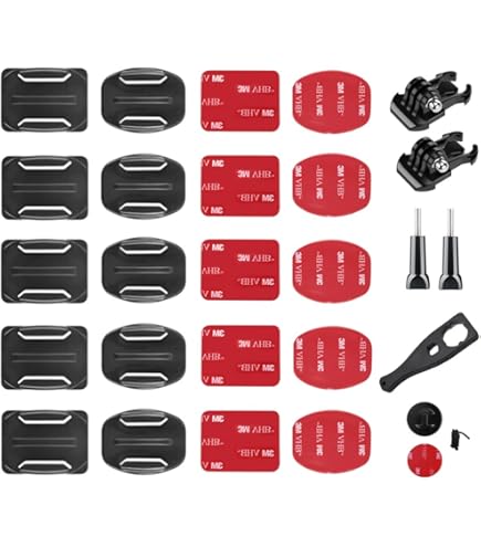 34 Pezzi Attacchi Adesivi Cooau Per GoPro - Base Piatta, Curva E A J, Compatibili Con Caschi - Foto 10