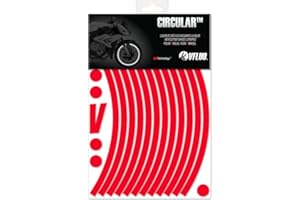 VFLUO - Motorcycle Reflective Wheel Stripes kit, 1 Wheel Rim Stickers Pack, 3M Technology™ - High lateral Visibility, Discreet and Design, Easy Installation