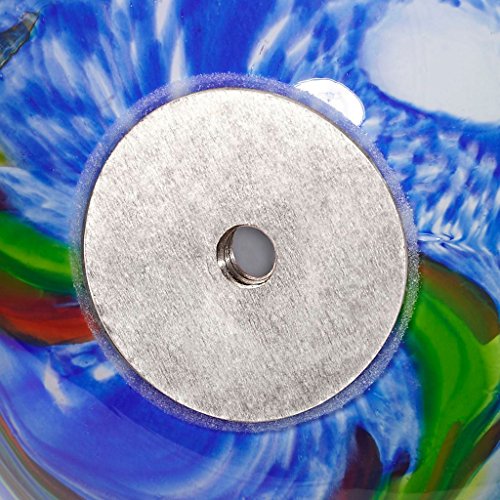große Gartenkugel, Rosenkugel, Dekokugel „SPOT L“ blau mit Multicolor, Ø 18 cm, mundgeblasen und handgeformtes Glas Unikat (ART GLASS powered by CRISTALICA) - 3