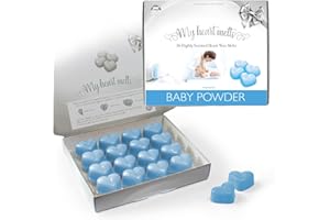 ‎SPOTLESS LEOPARD Baby Powder Wax Melts – 16 x 5,0 g herzförmig sanfter Babyduft Wachs schmilzt in einer eleganten Geschenkbox – Spotless Leopard Scented Gift – Made in UK