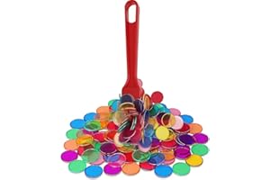 JAWUZ Loto jetons magnétiques et baton, Loto enfant, 1 Bâton Magnétique + 100 Jetons Loto, Jetons Magnétiques avec Stick, Multicolore