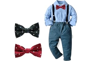 Gajaous Baby Jungen Taufanzug Gentleman Bekleidungssets Kleinkind Jungen Langarm Krawatte Hochzeit Anzug für Frühling Herbst