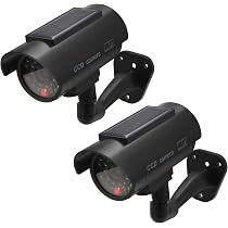 LEOFLA Telecamera Finta Per Esterno Con LED Rosso Lampeggiante – Effetto Deterrente 360°