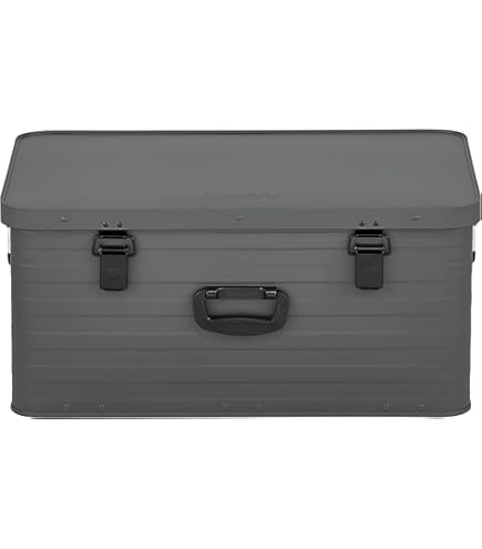 Enders® Alubox Toronto XXL Grey, 130 liter, aluminium box 1 mm wanddikte, spatwaterdicht, stapelbaar - aluminium kist, metalen doos met deksel - te gebruiken als transportbox, grijs #3883