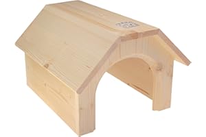 RESCH HEIMTIERBEDARF Resch Numéro 05 Maison pour Lapin/Bois Massif d’épicéa, Non traité/Dotée d’Une entrée Extra Large