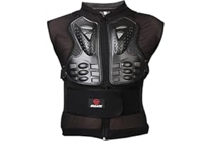 SJAPEX Adults Motorcycle Body Armour Chest Back Spine Protector Guard Vest, Protective Gear for Dirt Bike Bike Motorcycle Motocross Skiing Snowboarding,Chest and Carapace Protector Black,XL