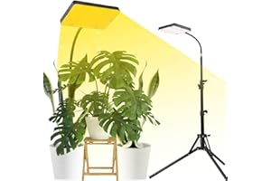 FECiDA Lampada per Piante con Treppiede, Grow Light LED 200W, luce di coltivazione a UV-IR spettro completo, Interruttore On/Off e funzione Daisy Chain