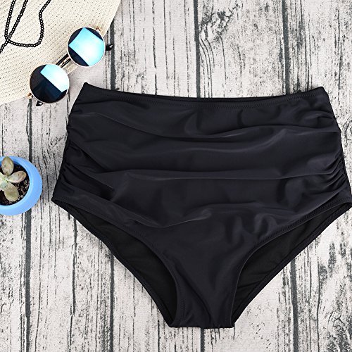 iBaste Damen falten mit hoher Taille Schwimmen Bikinihose - 5