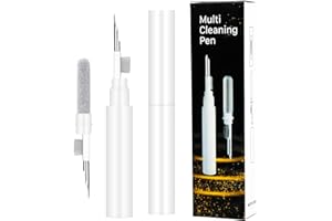 HORJOR AirPod Cleaning Kit, 3-in-1 Earbuds Cleaning Pen Multifunctional Portable Airpod Cleaner with Soft Brush, Sponge, Metal Tip for AirPods, Earbuds, Bluetooth Earphones Box Cleaning