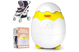PYue Baby Rocker Stroller Sleep Aid for Baby, Portable Stroller Rocker with 5 Adjustable Intensities, USB-C Rechargeable, Fits All Pushchairs & Prams