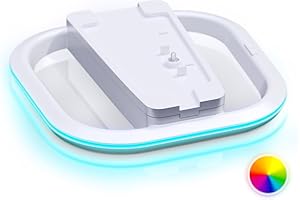 HONCAM Soporte vertical para consolas PS5, soporte vertical Playstation 5 con 7 luces RGB para PS5 Digital/PS5 Disc, PS5 Slim Digital/PS5 Slim Disc con tornillo, color blanco