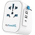 Worldwide Travel Adapter with USB-C | The Safest All In One Travel Adaptor | MyTravelPal® Pro Grounded Universal Travel Adapter Worldwide | Earthed International World Charger Travel Plug Adapter