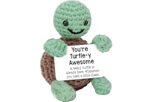 Mrltau Tartaruga Emotional Support, regalo per tartarughe, tartarughe all'uncinetto, decorazione per tartarughe, regali positivi per uomini e donne, regali incoraggianti