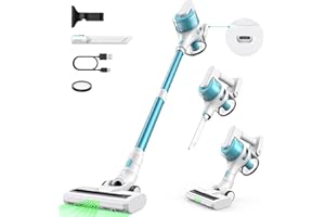 SINCHEREU Aspirateur Vertical sans Fil,Aspirateur Balai sans Fil Puissant,Aspirateur Balai sans Fil 3 en 1,18KPa Aspirateur sans Fil Puissant,300W sans Sac,Autonomie de 40 Minutes,pour Sols