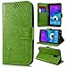 Produktbild SMART LEGEND Lederhülle für Samsung Galaxy Note 4 Ledertasche Hülle Grün Pusteblume Liebhaber Muster Schutzhülle Premium PU Leder mit Handschlaufe Flip Case Protective Cover Innere Weiche Silikon Bookcase Handy Tasche Schale mit Kartenfächer Magnetverschluß Standfunktion Etui
