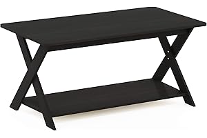 Furinno Couchtisch mit Kreubeinen, holz, Espresso, 50 x 89.9 x 40.59 cm