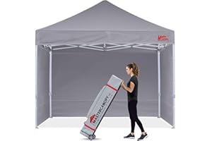 MasterCanopy Heavy Duty Pop-up Gazebo tent with Sidewalls (3x3M, Grey)