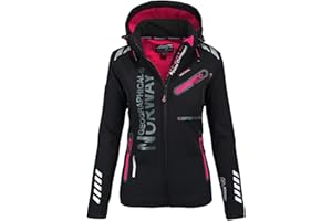 Geographical Norway damska kurtka softshellowa, funkcyjna, outdoorowa, przeciwdeszczowa, edycja IMS Sport, wodoodporna, w zestawie z czapką Urbandreamz, S, M, L, XL, XXL