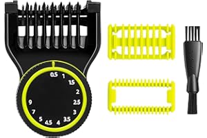 AFANSO Pettine di guida regolabile per Philip Norelco OneBlade Pro QP6530/70, 12 impostazioni di lunghezza regolabili (da 0,5 a 9 mm) di ricambio per capelli del viso