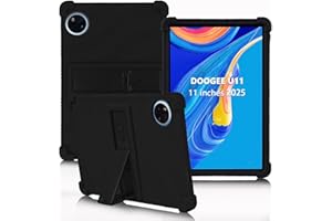 ATOOZ for DOOGEE U11 Case 11 Inch,Soft Silicone Kids Case for DOOGEE U11 Pro Tablet 2025 with Stand (Black)