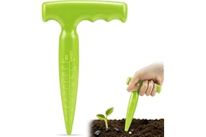 Milifox Plantador de Bulbos - Herramienta de Trasplante con Escala de Medida para una Plantación Precisa,Ideal para Sembrar Flores y Verduras (Verde Fluorescente)