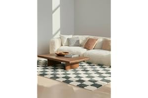 RugVista Chessie Matta, 100 x 160 cm, Grön/Off Vit | Moderna, Rektangulär, Medellång lugg, Endast kemtvätt, Oeko-Tex 100, Var