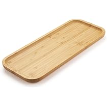 Lot De 2 Plateaux De Service En Bambou – Plateau Petit Déjeuner, Repas – Poignées Et Bords Surélevés – 45 X 42 Cm - 2