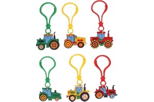 TOYANDONA 6st Bonde Traktor Nyckelringar Söt Cartoon Nyckelring För Barns Ryggsäckar Rolig Present För Höstens Skördefest Lätt Och Hållbar Dekoration För Nycklar Och Väskor