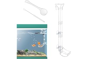 BVIZYELCK Garnelen Futterschale Aquarium Futterröhre Verstellbares Aquarium Futterspender Mit Messlöffel Reinigungsbürste Transparent Futterschale Garnelen Mit Saugnapf Rohr Für Fische Garnelen Krabben