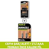 Duracell Cef 14 Şarj Aleti Ve Şarj Edilebilir Aaa 750Mah 2 Pil