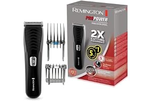 Remington hårtrimmer, rostfria stålblad, 2 justerbara kammar 0,5-44 mm, upp till 40 minuters användningstid, LED-indikator, Rengöringsborste, Pro Power HC7110