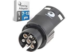 valonic 7 pin to 13 pin towing adaptor - car to trailer, bar adapter - for caravan, electrics, black